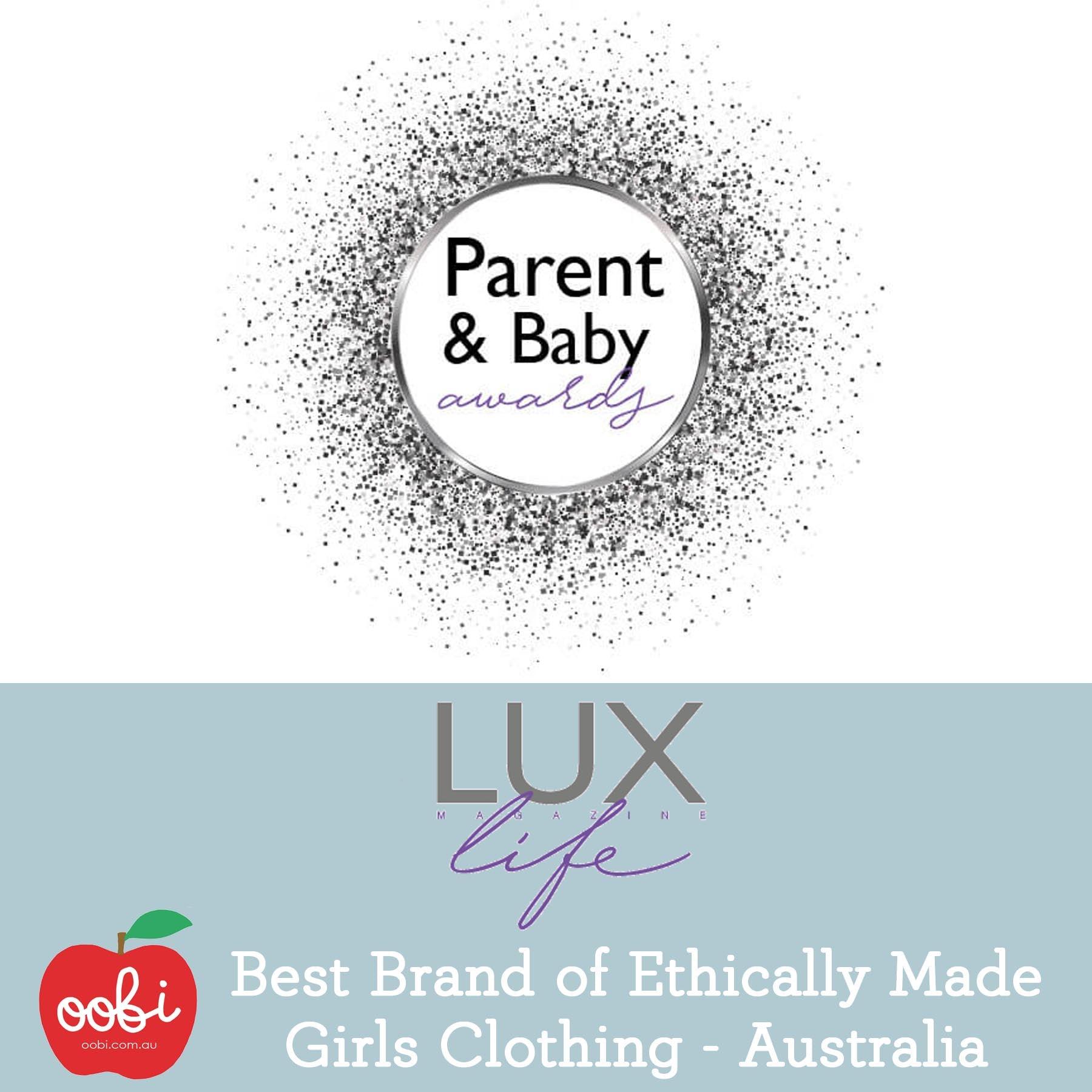 Parent & Baby Awards WINNER! Best Brand of Ethically Made Clothing! - Oobi