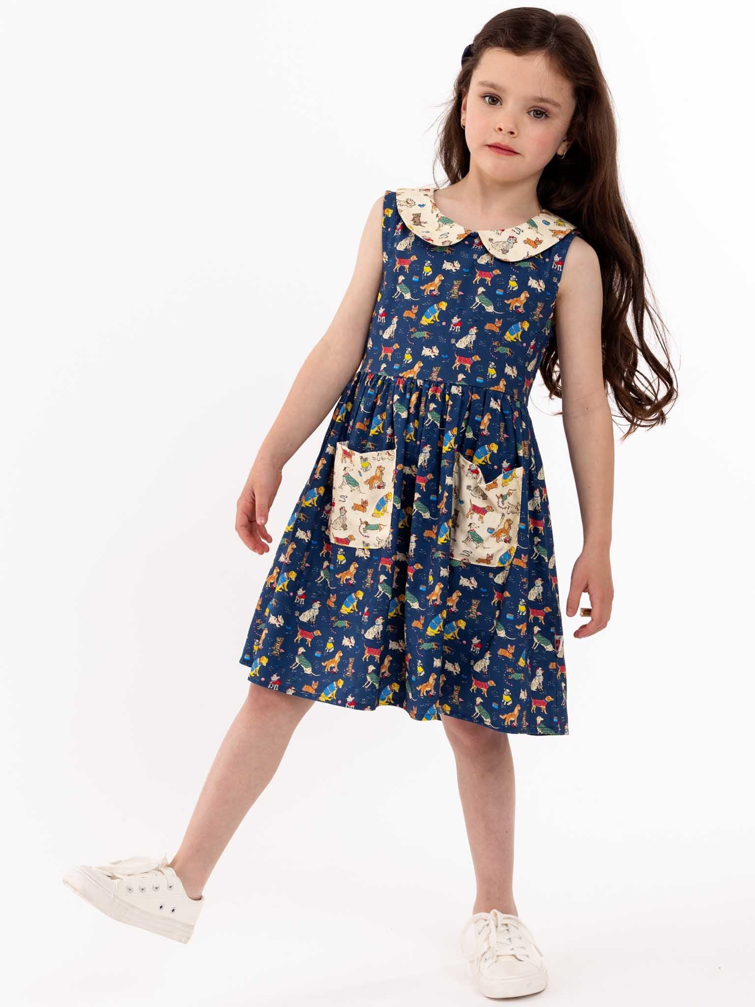 Navy dog dress kids