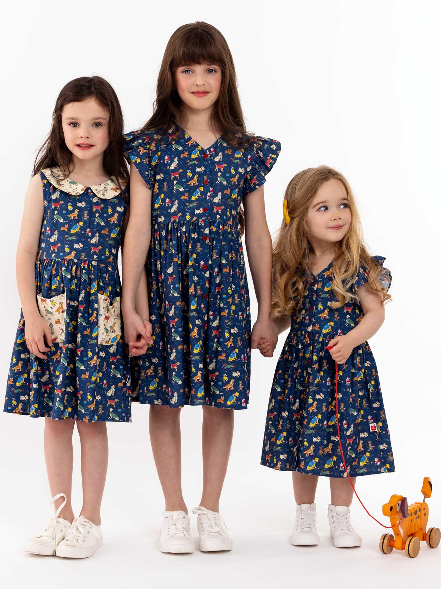 Navy dog dress kids