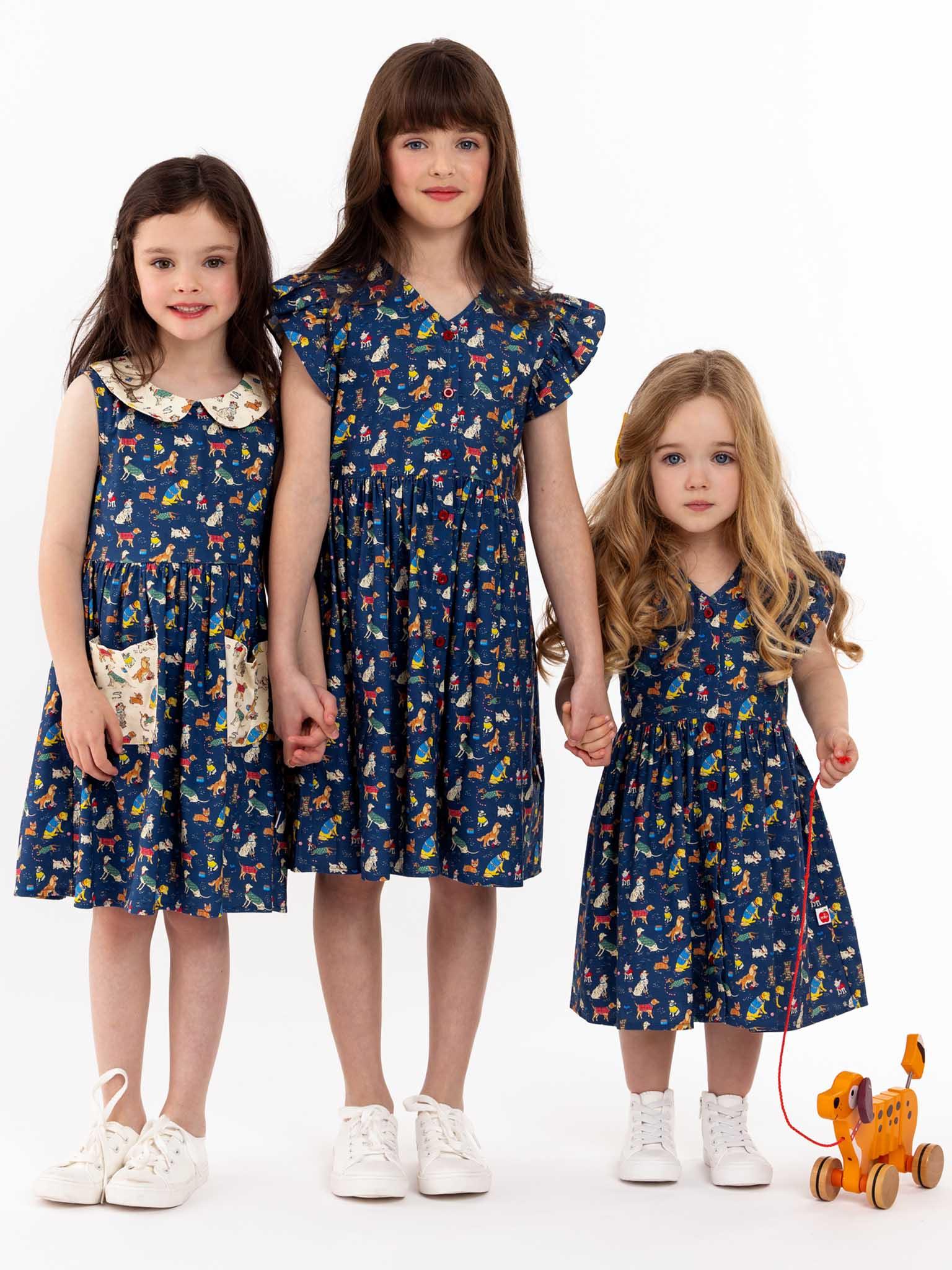 Navy dog dress kids