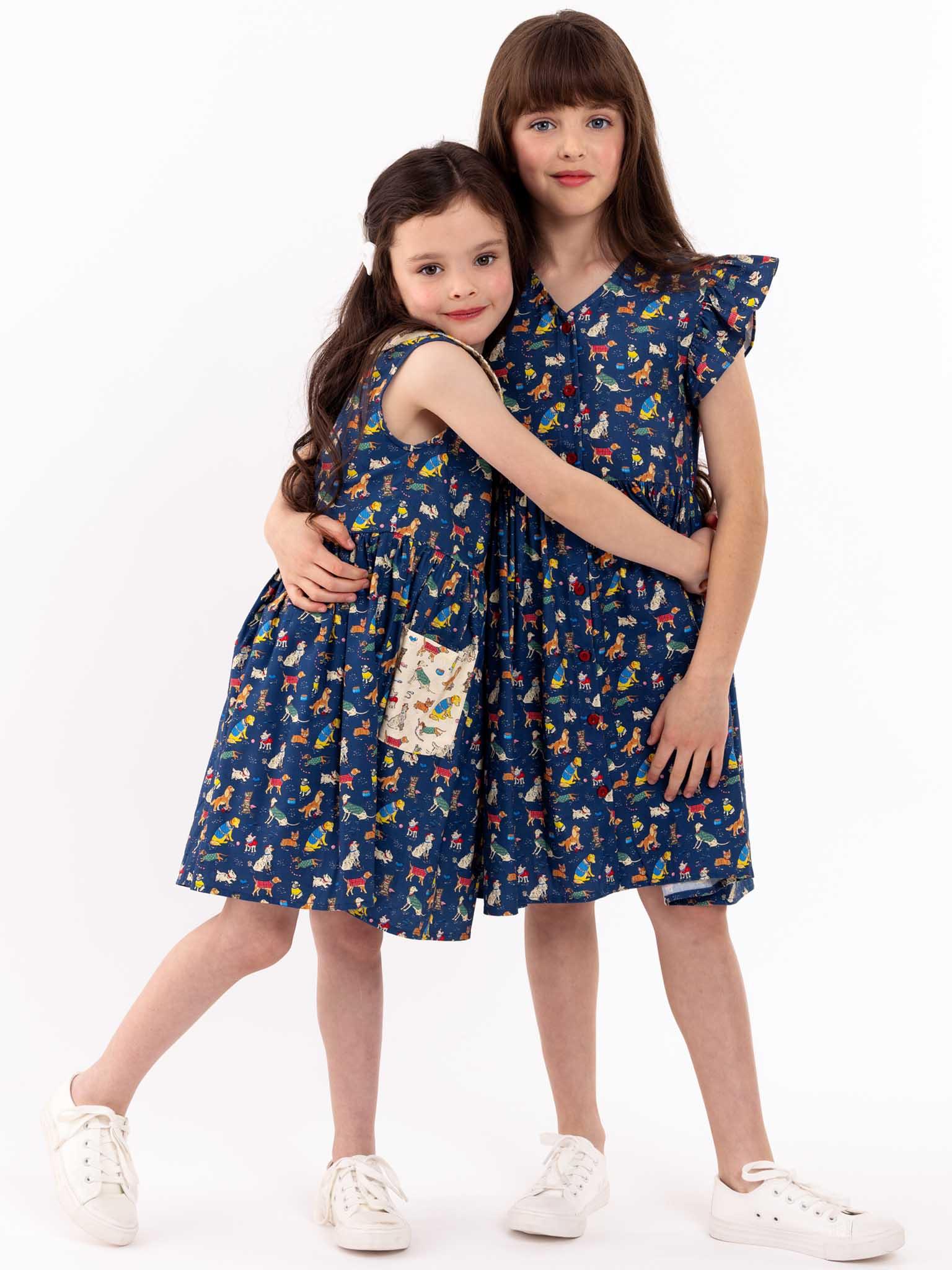 Navy dog dress kids