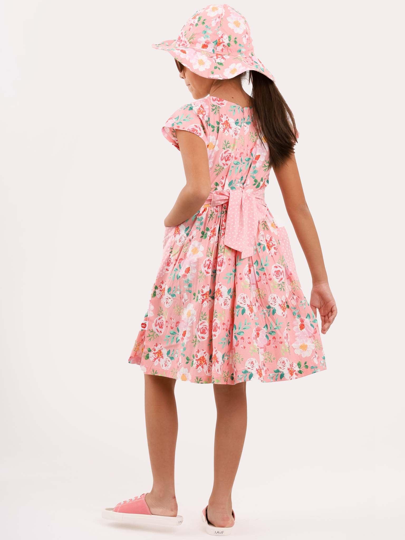 Angelina Pink Watercolour Dress - Oobi