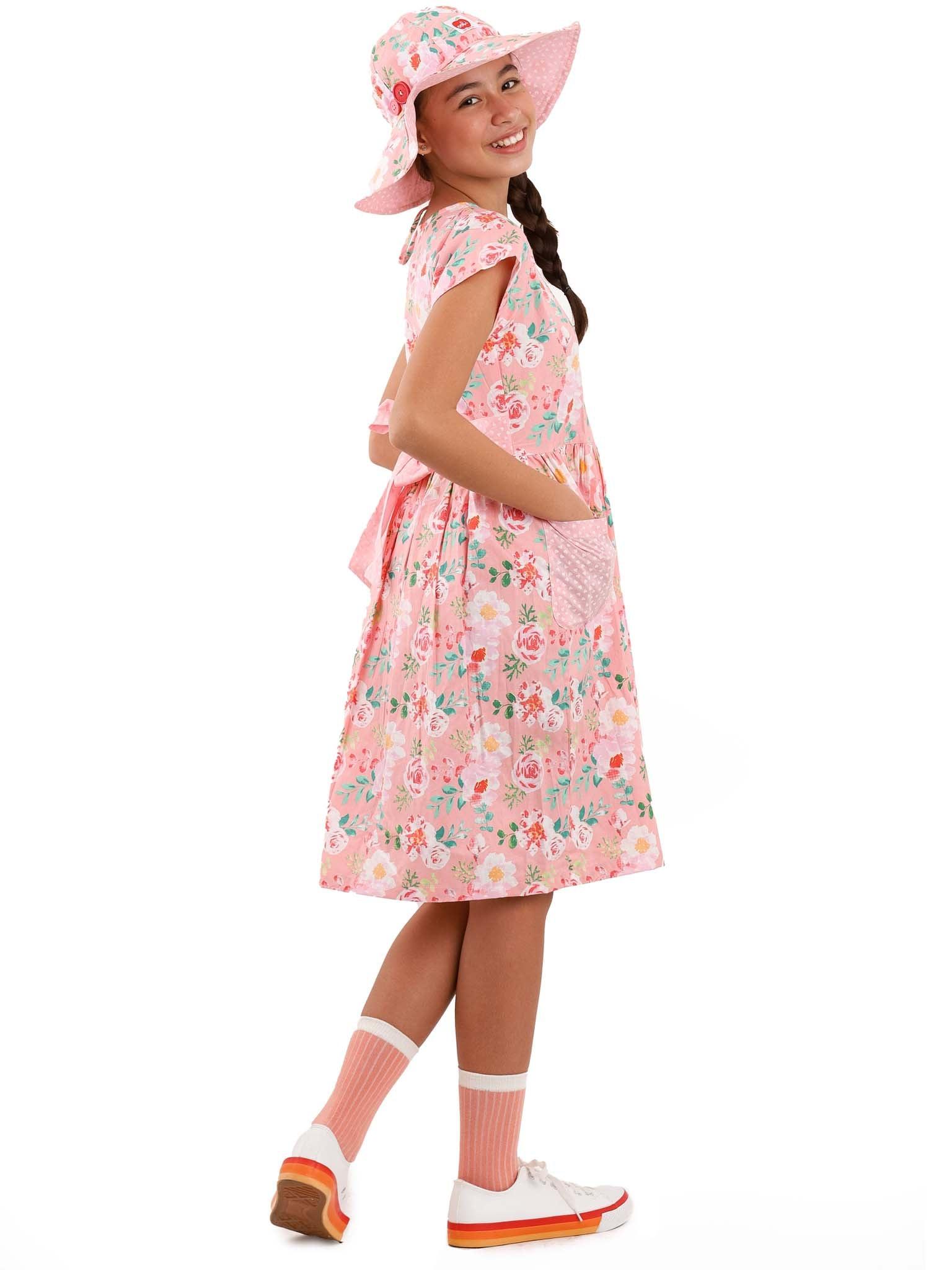 Angelina Pink Watercolour Dress - Oobi