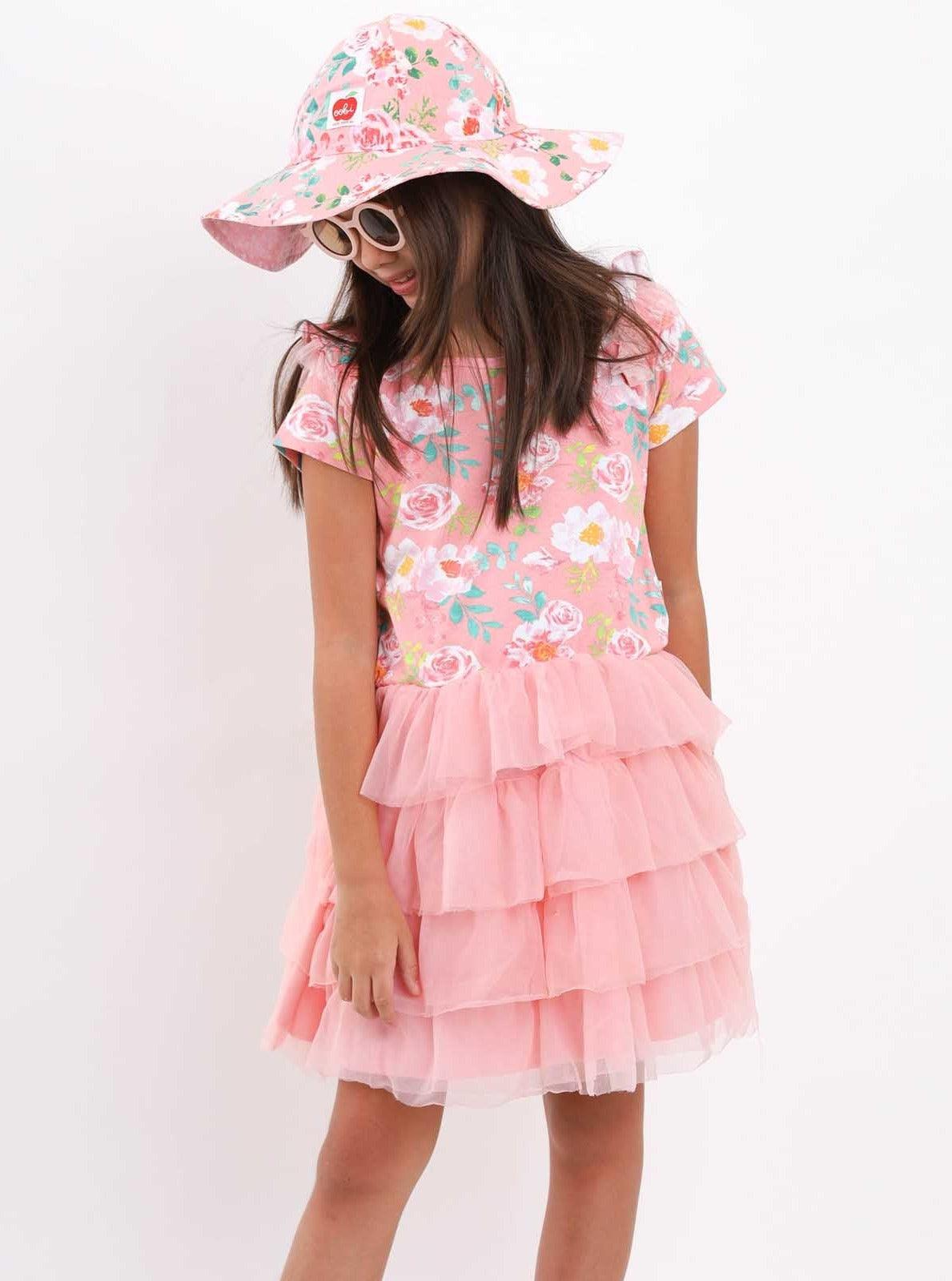 Lola Pink Watercolour Dress - Oobi