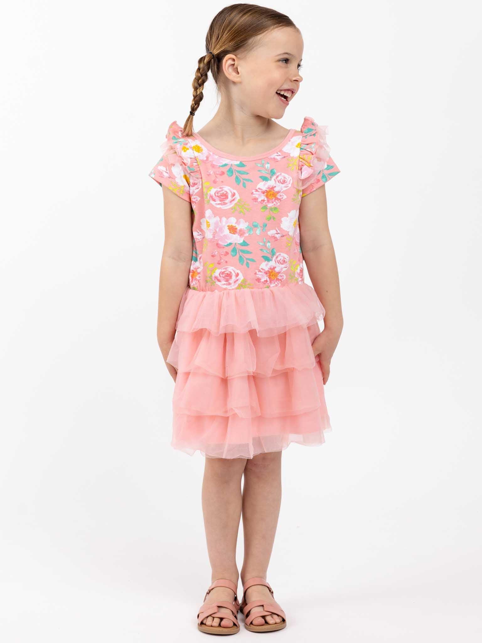 Lola Pink Watercolour Dress - Oobi