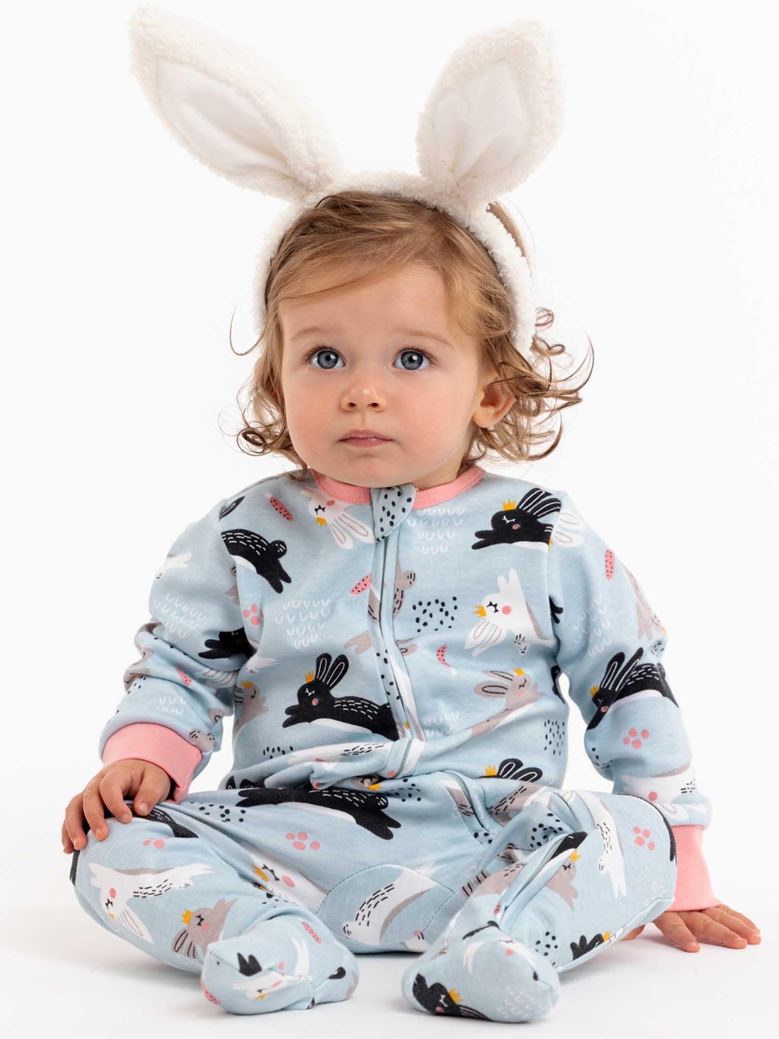 Blue rabbit romper