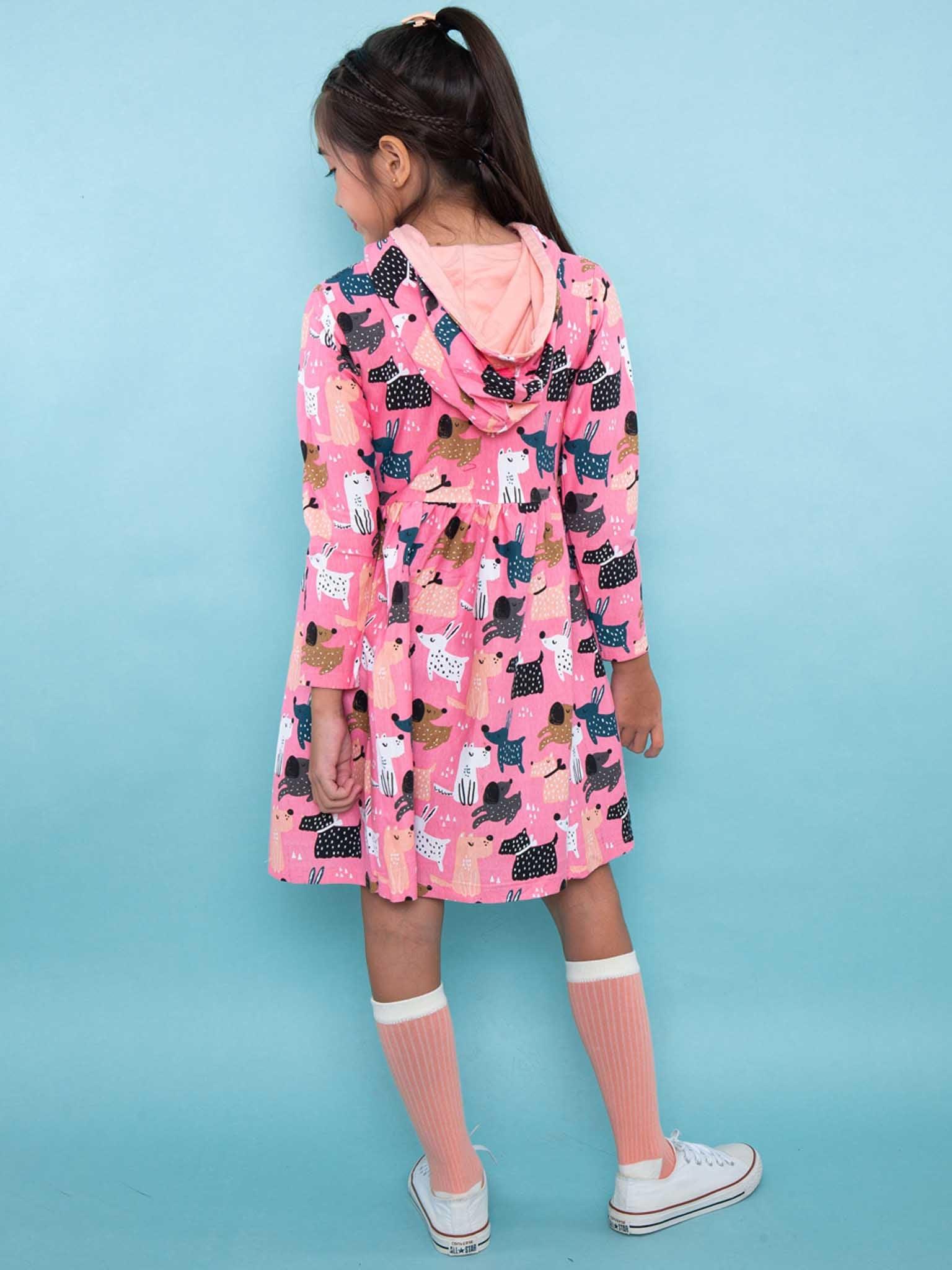 Pink Doggo Hoodie Dress - Oobi