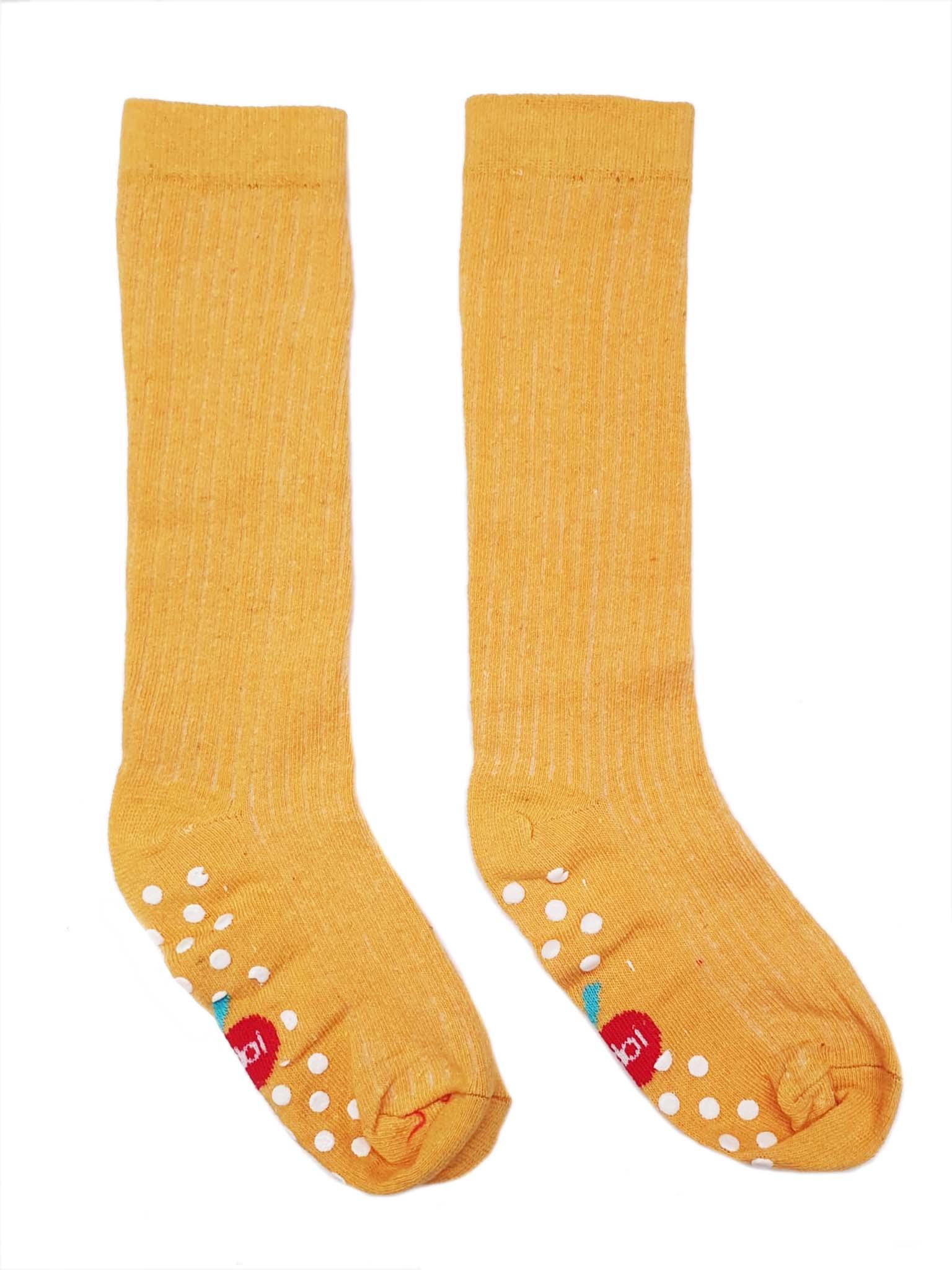 Mustard Knee High Socks with Grippy Soles - Oobi