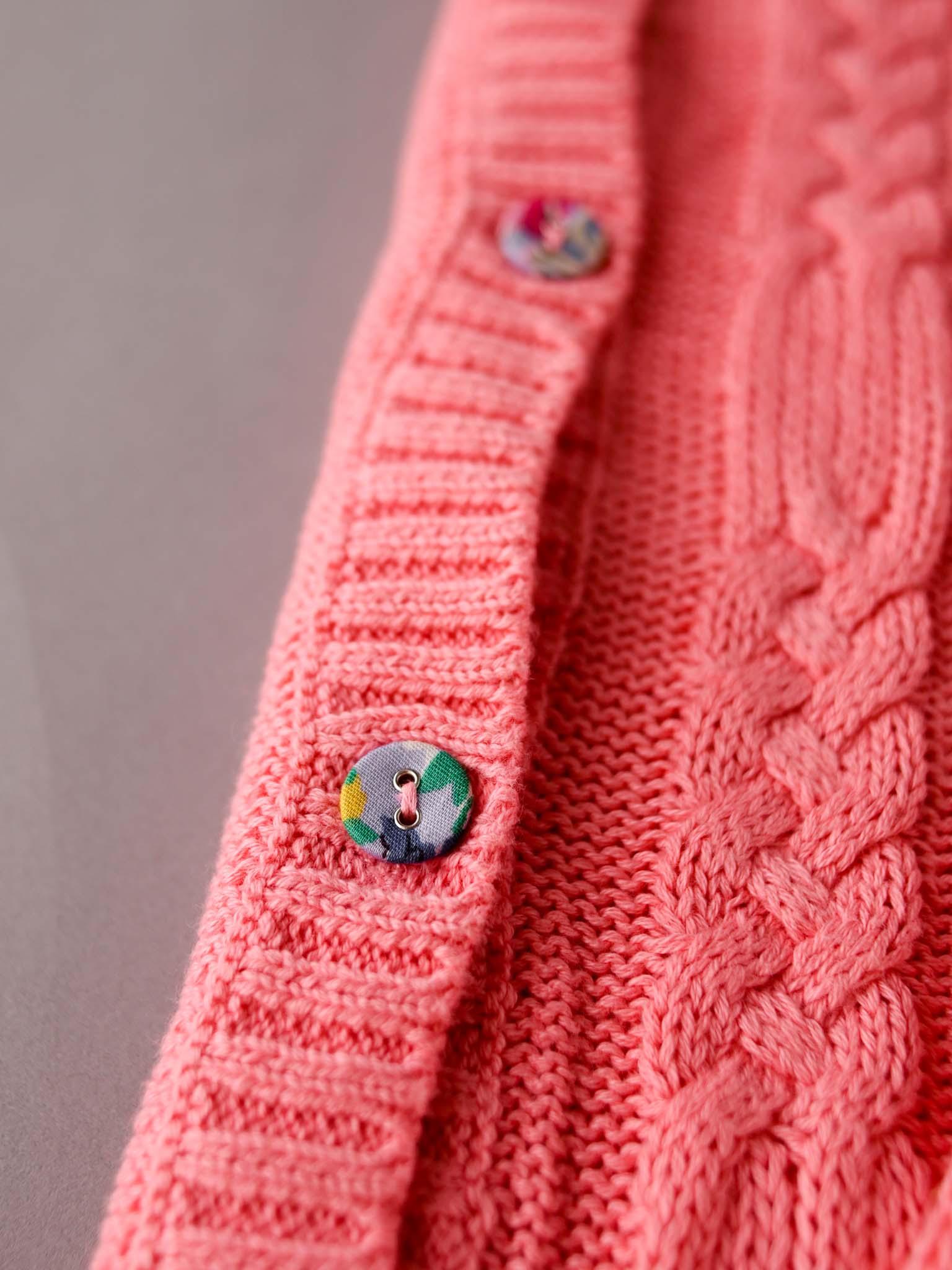 Willow Geranium Pink Cotton Cardigan - Oobi